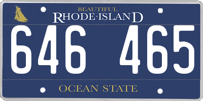 RI license plate 646465
