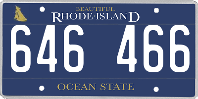 RI license plate 646466
