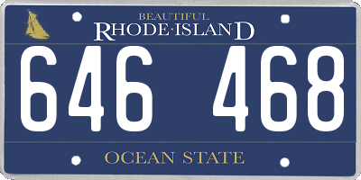 RI license plate 646468