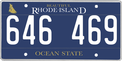 RI license plate 646469