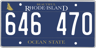 RI license plate 646470