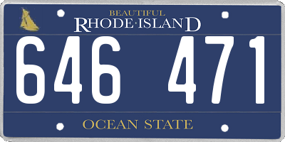 RI license plate 646471