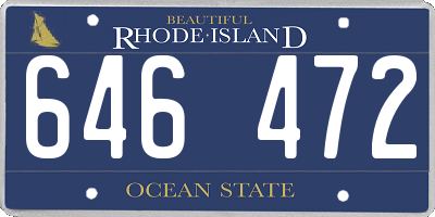 RI license plate 646472
