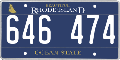 RI license plate 646474