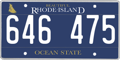 RI license plate 646475