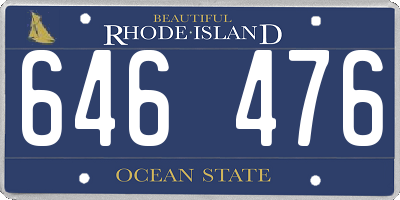 RI license plate 646476