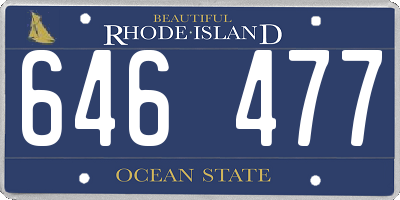 RI license plate 646477