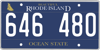 RI license plate 646480
