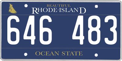 RI license plate 646483