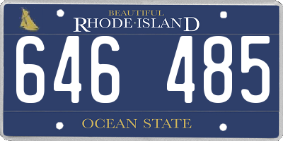 RI license plate 646485