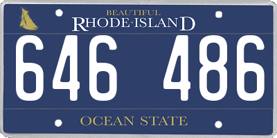 RI license plate 646486