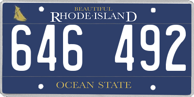 RI license plate 646492