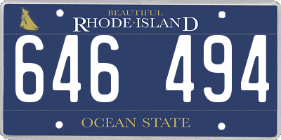 RI license plate 646494