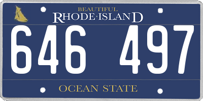 RI license plate 646497