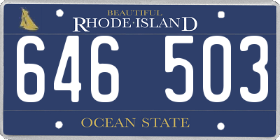 RI license plate 646503