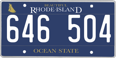 RI license plate 646504