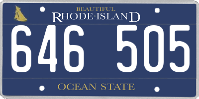RI license plate 646505
