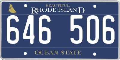 RI license plate 646506