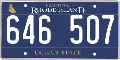RI license plate 646507