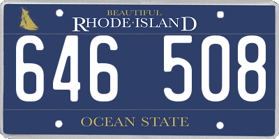 RI license plate 646508
