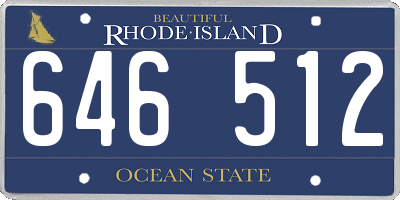 RI license plate 646512