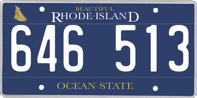 RI license plate 646513