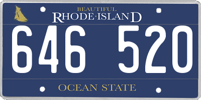 RI license plate 646520