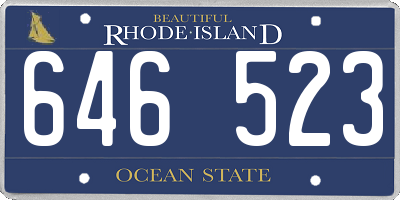 RI license plate 646523