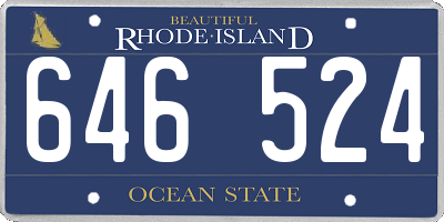 RI license plate 646524