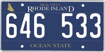 RI license plate 646533