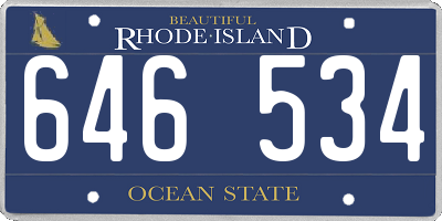 RI license plate 646534