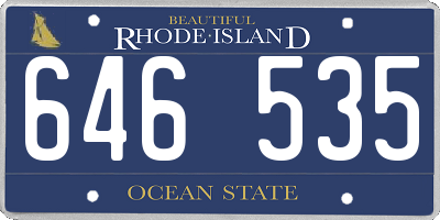 RI license plate 646535