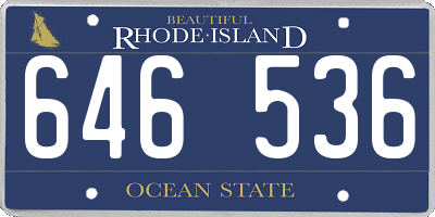 RI license plate 646536