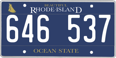 RI license plate 646537