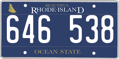 RI license plate 646538