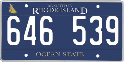 RI license plate 646539
