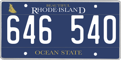 RI license plate 646540