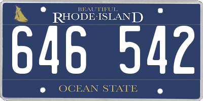 RI license plate 646542