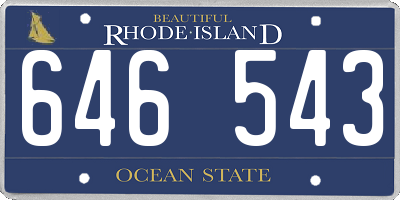 RI license plate 646543