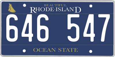 RI license plate 646547