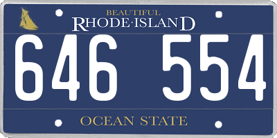 RI license plate 646554