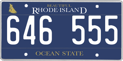 RI license plate 646555