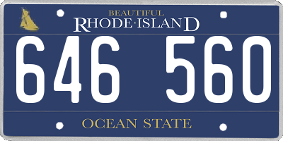 RI license plate 646560