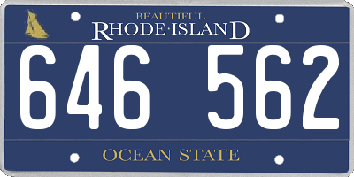RI license plate 646562