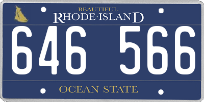 RI license plate 646566