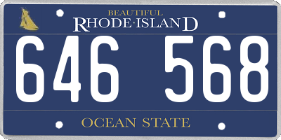 RI license plate 646568