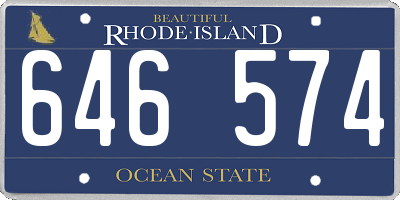 RI license plate 646574