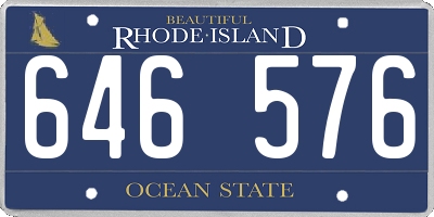 RI license plate 646576