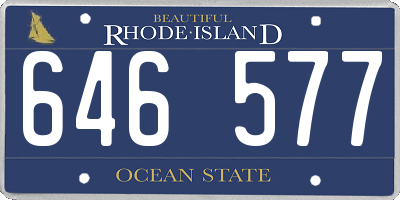 RI license plate 646577