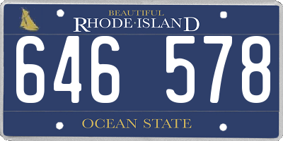 RI license plate 646578